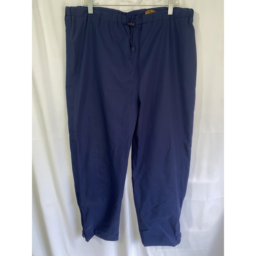 Vintage Eddie Bauer Gore Tex Pants Mens Large Navy Blue Wind‎ Rain Ankle Zip